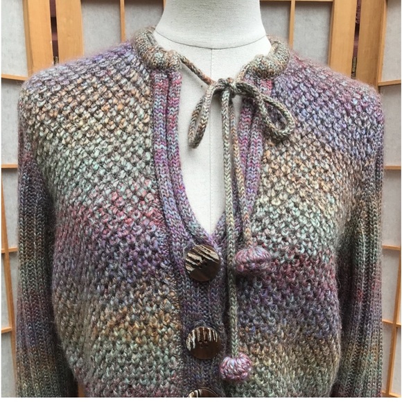 Anthropologie One Girl Who Ombré Striped Wool-Mohair Blend Sweater SZ L - Picture 5 of 15